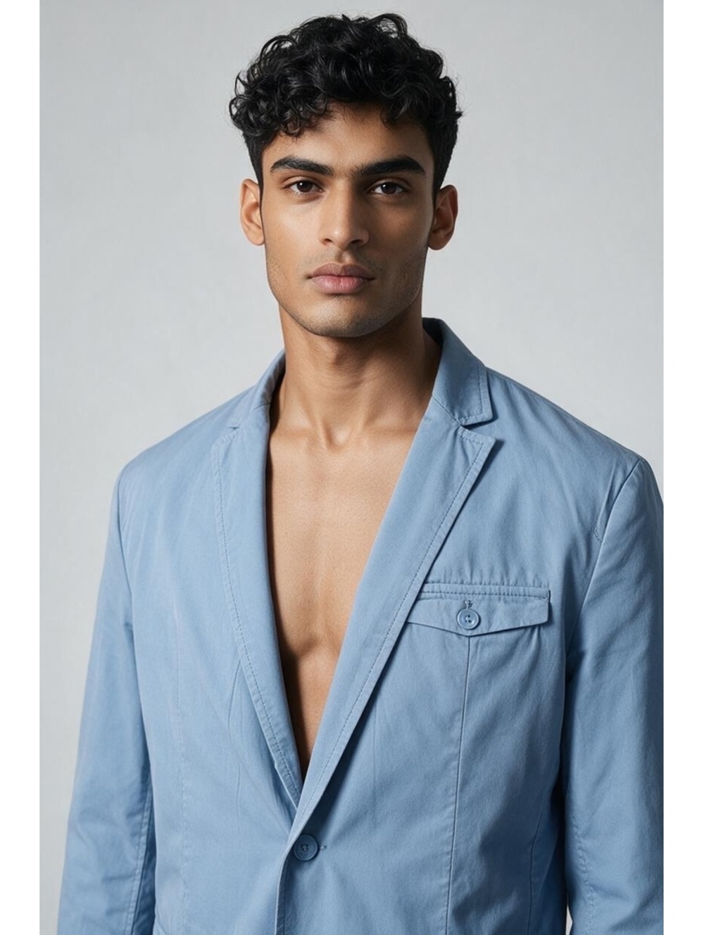 Calvin Klein Men's Light Blue Cotton Blazer Size M